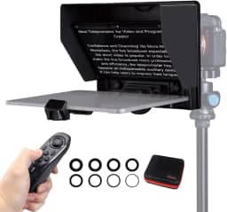 FEELWORLD TP10 Teleprompter dobrável portátil de 10 polegadas para smartphone tablet de até 11 polegadas telefone DSLR câmera gravação de vídeo para transmissão ao vivo discurso de entrevista com