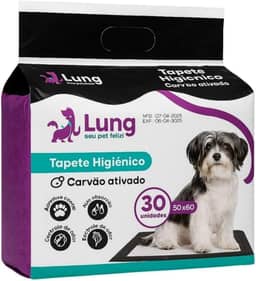 Tapete Higiênico Carvão Ativado Absorvente 50X60cm 30 Unidades para Cachorro Pet