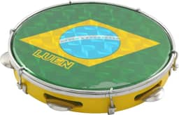 Pandeiro 10' Abs Amarelo 6 Afin Plat Inx Ferragem Cromada Bandeira