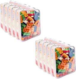 Kit 10 Organizador Brinquedos Zíper Empilhável Bloco Montar