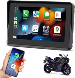 Central Multimídia MP5 para Moto 5" com Tela Touch – CarPlay e Android Auto, Bluetooth, à Prova d’Água, GPS, USB, Áudio Veicular