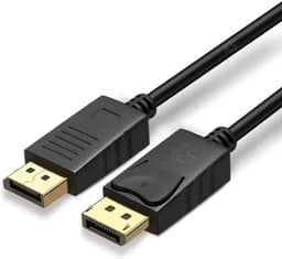 Cabo DisplayPort 1,5M com Trava – Compatível com 8K 60Hz, 4K, 2K 165Hz/144Hz – Macho x Macho – Sinal Estável, Ideal para Monitores, Placas de Vídeo e Games