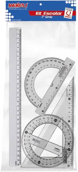 Conjunto para Desenho 1 grau x 4 unidades, Waleu 10130002, Multicor