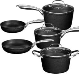 Conjunto de 5 Panelas Mimo Style Black Rock - Ultra Resistente e Durável - Revestida em Titanio