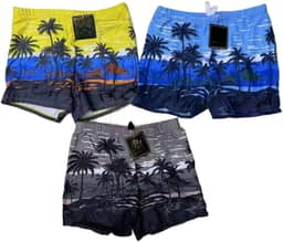 Sunga Boxer Masculina Estampa Cor Sólida Moda Praia Secagem Rápida Confortável para Piscina e Ma