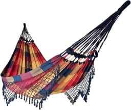 Rede de Dormir Casal Balanço de Algodão Reforçada 3,80m x 1,50m Cor:Colorida