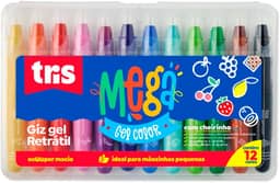 Giz De Cera Gizao Tris Retratil 12Cores Com Cheiro Estojo - 91709