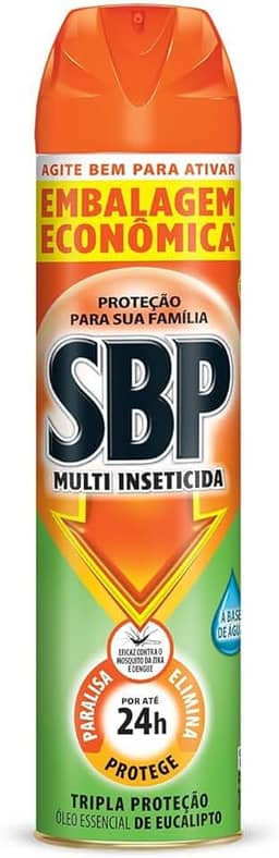 SBP Multi Inseticida Com Óleo De Eucalipto Aerossol 380 Ml Embalagem Econômica 380 Ml Laranja