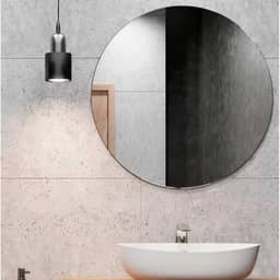 Espelho Redondo Decorativo 30cm Vidro Lapidado Para Banheiro Quarto Sala