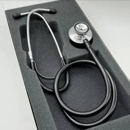 Estetoscópio P.A Med Duplo Adulto e Infantil Enfermagem Estudante Excelente Ausculta (Preto)