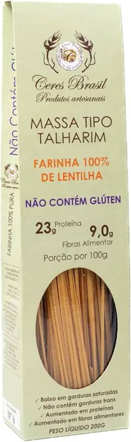 Macarrão Talharim de Lentilha Verde Sem Glúten Ceres 200g
