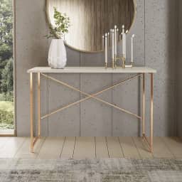 Aparador Steel 90 cm Estilo Industrial com Pés em Aço Cor: Cobre/Off White