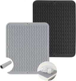 Tapete Escorredor de Louça Silicone Alta Absorção Antiderrapante Descanso de Panelas Resistente ao Calor Usado em Balcão Pia de Cozinha Forro de Geladeira ou Gaveta Ecológico Cor Variável Premium