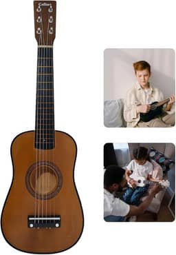 Mini Violão Infantil Colibri para Criança Corda de aço corpo de Madeira 58 cm (Marron)