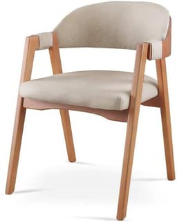 Cadeira para Mesa de Jantar Gaia Encosto Curvo Bege