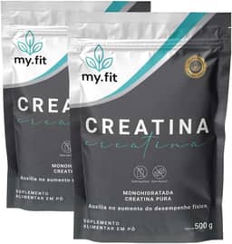 Kit 2x Creatina 100% Pura - Monohidratada com Laudo - Embalagem Econômica, Total 1kg