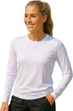 Camiseta PROTEÇÃO SOLAR UV50+ FEMININA Manga Longa Térmica Academia Corrida Yoga praia PLT 359