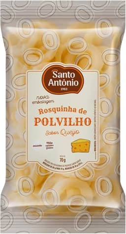 SANTO ANTONIO ALIMENTOS BISCOITO ROSQUINHA POLVILHO SABOR QUEIJO PCT 70G
