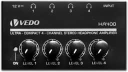 Amplificador de fone de ouvido estéreo ultra compacto de 4 canais para estúdio e palco com adaptador de energia de 12V EletrÃnicos para Carros > Audio > Amplificador EletrÃnicos para Carros Veiculos