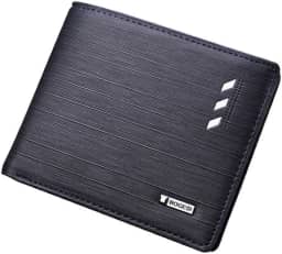 Carteira Masculina Slim de Bolso Impermeável para Cartões Cédulas e Documentos Fina com Acabamento de Primeira Linha em Couro PU com Detalhes Exclusivos Diversos Compartimentos Original