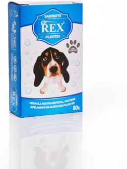 Rex Sabonete para Filhotes de Cachorro, Fórmula Neutra Especial, 80g