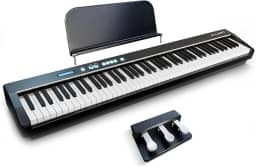 VEDO Este piano digital possui um teclado de 88 teclas com ação de martelo e peso total. É um piano digital portátil, adequado tanto para profissionais quanto para iniciantes, com cabo de áudio