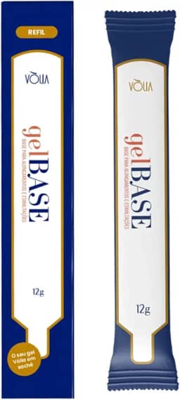 Sachê Refil Gel Base Unhas Alongamento LED UV 12g, Vòlia