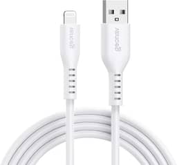 Geonav Cabo de Silicone USB-A para Lightning, carregamento até 12W, Silicone resistente, 1,5m, ESLISWT, Branco
