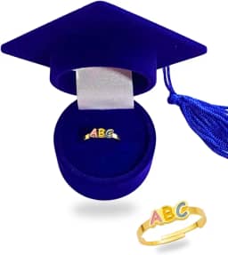 Anel Formatura Abc Infantil Regulavél Colorido Com Caixinha de Presente