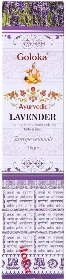 Incenso Goloka Massala Ayurvedic Lavanda (Energia Calmante)