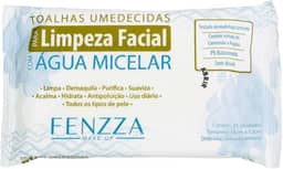 Toalhas Umedecidas Água Micelar Fenzza - Demaquilante Limpeza Profunda Sem Resíduos Oleosos - 25 Unidades - Prático Para Viagem