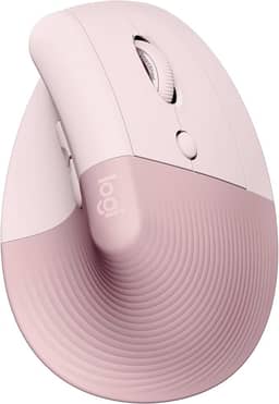 Mouse Sem Fio Logitech Lift Vertical com Design Ergonômico para Redução de Tensão Muscular, Cliques Silenciosos, Conexão Bluetooth ou USB Logi Bolt, Compatível com Windows/macOS/iPadOS - Rosa