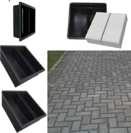 Kit 10 Forma De Bloquete Molde Bloco De Concreto 20x10x6 Paver Tijolinho