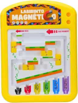 Labirinto Magnético Infantil, Jogo Educativo com Peças Coloridas, Brinquedo de Raciocínio Montessoriano Educativo com Caneta Magnética Coordenação Motora e Reconhecimento de Cores