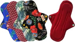 Kit Absorventes ecológicos reutilizável 5 noturno 26cm toque seco Circulare