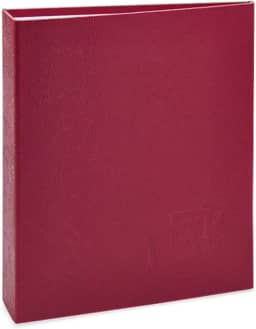 Álbum de fotos Ical, encadernação tradicional, para 200 fotos 10x15cm - envelope plástico transparente - linha Cores - modelo vermelho texturizado - 166