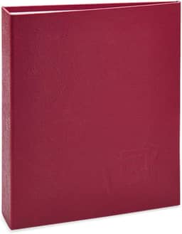 Álbum de fotos Ical, encadernação tradicional, para 200 fotos 10x15cm - envelope plástico transparente - linha Cores - modelo vermelho texturizado - 166