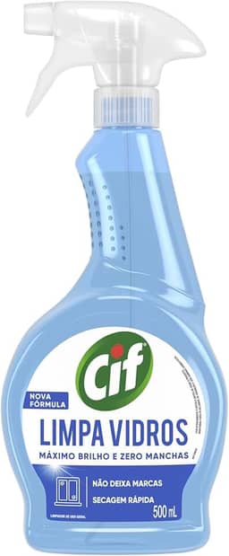 Cif Limpa-Vidro Líquido Ultra Rápido Frasco 500Ml Borrifador 500 Ml