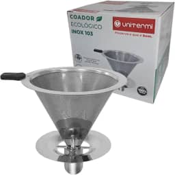 Filtro Coador De Café Aço Inox Tamanho 103 Reutilizável Sem Usar Papel Unitermi (INOX)