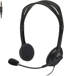 Headset com fio Logitech H111 com Microfone com Redução de Ruído e Conexão 3,5mm