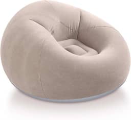 Sofá Poltrona Puff Inflável Deluxe Aveludada, Impermeável, Suporta Até 100kg, com Bomba Inclusa, Conforto e Portátil, Ideal para Sala e Quartopufe, pufe, puff gigante (Bege)