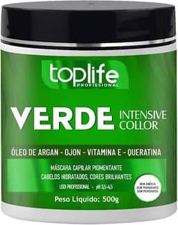 Máscara Matizadora Tonalizante Verde Green Toplife 500gr