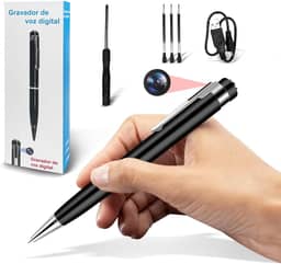 IIGENAI Câmera escondida Ultra HD 1080p Caneta câmera espiã portátil com cartão SD de até 128 GB Gravação em loop ou minicâmera para uso interno e externo