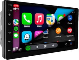 CENTRAL MULTIMÍDIA ANDROID 13, QUAD-CORE 4/64GB, TELA QLED 7" FULL TOUCH, 2 DIN SLIM, USB, SD, AUX, BLUETOOTH, ESPELHA ANDROID E IOS, CARPLAY E ANDROID AUTO COM OU SEM FIO