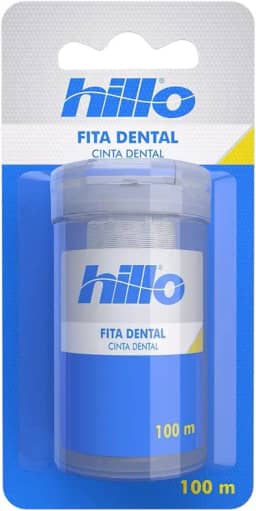 Hillo Fita Dental, 100 Metros, Maior Largura e Mais Superfície de Contato para Remoção Eficiente de Resíduos