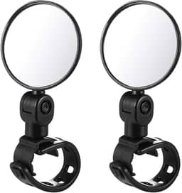 BESPORTBLE Espelho Retrovisor de Bicicleta 2Pcs, Giratório 360°, com Refletor Traseiro e Montagem no Guiador
