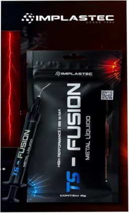 TS Fusion Pasta Térmica Metal Líquido, 2g, Alta Condutividade 128W/mK, Composto de Gálio, Índio e Prata, Aplicação Profissional para PS5, CPU, GPU