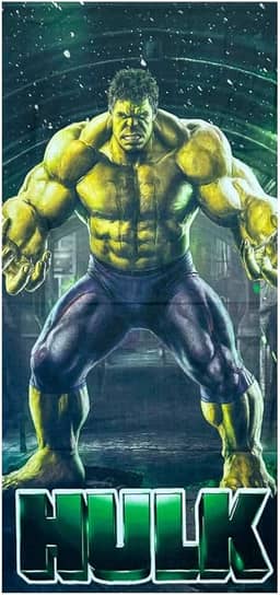 Toalha de Praia Infantil Estampada Personagens 1,40x70 (Hulk)