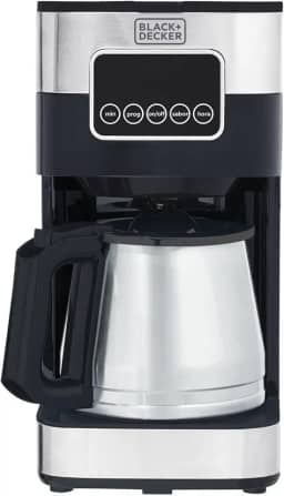 BLACK+DECKER Cafeteira Elétrica 110 V Inox, Filtro Permanente e Lavável, Capacidade 1,5 L, Ate 38 Cafézinhos, Painel Digital, Modelo CM350G-BR