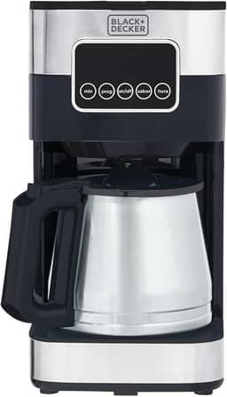 BLACK+DECKER Cafeteira Elétrica 110 V Inox, Filtro Permanente e Lavável, Capacidade 1,5 L, Ate 38 Cafézinhos, Painel Digital, Modelo CM350G-BR